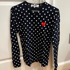 comme de garçon play polka dot shirt